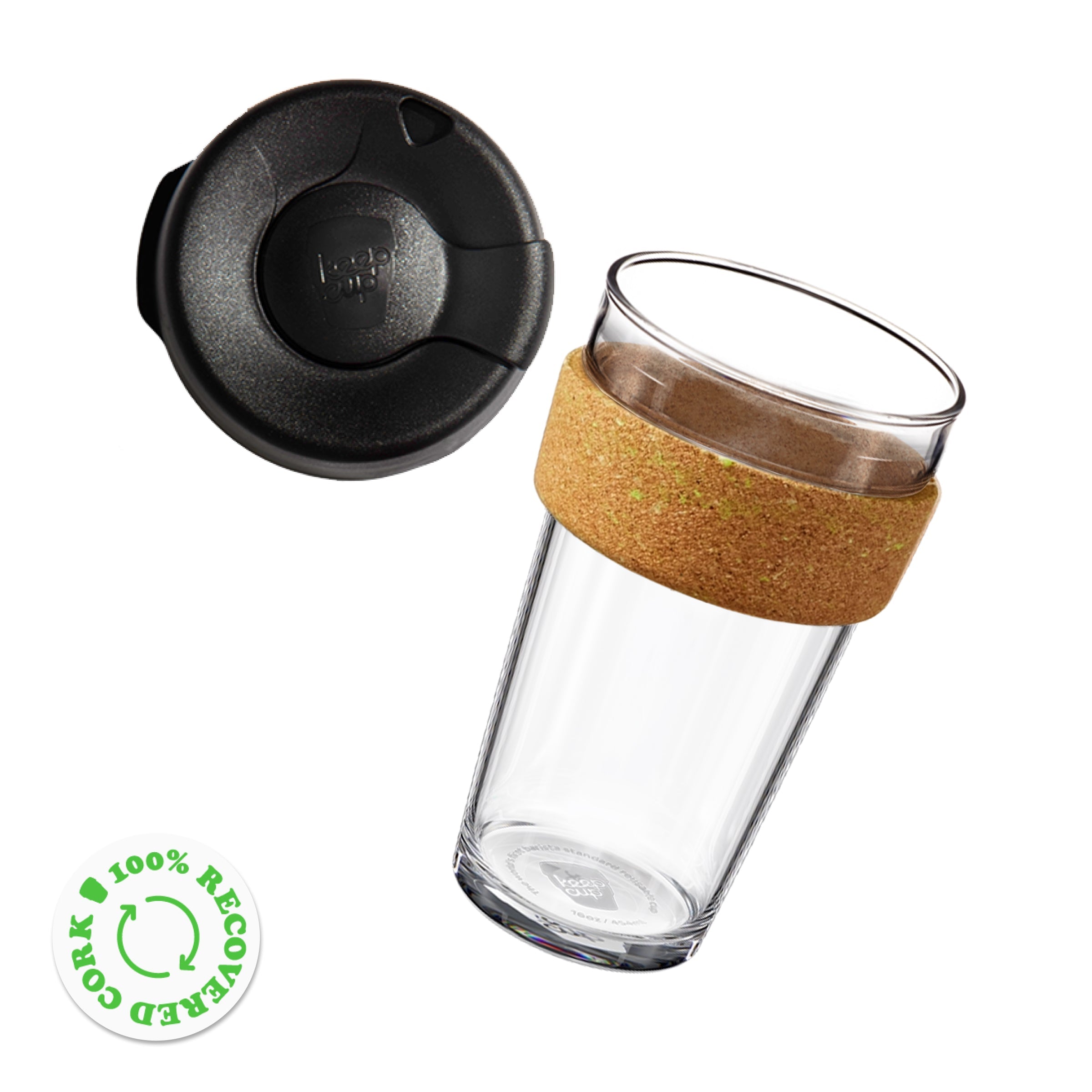 keepcup-brew-cork-ace-16oz-tempered-glass-reusable-coffee-cup-with-recycled-tenn image 4