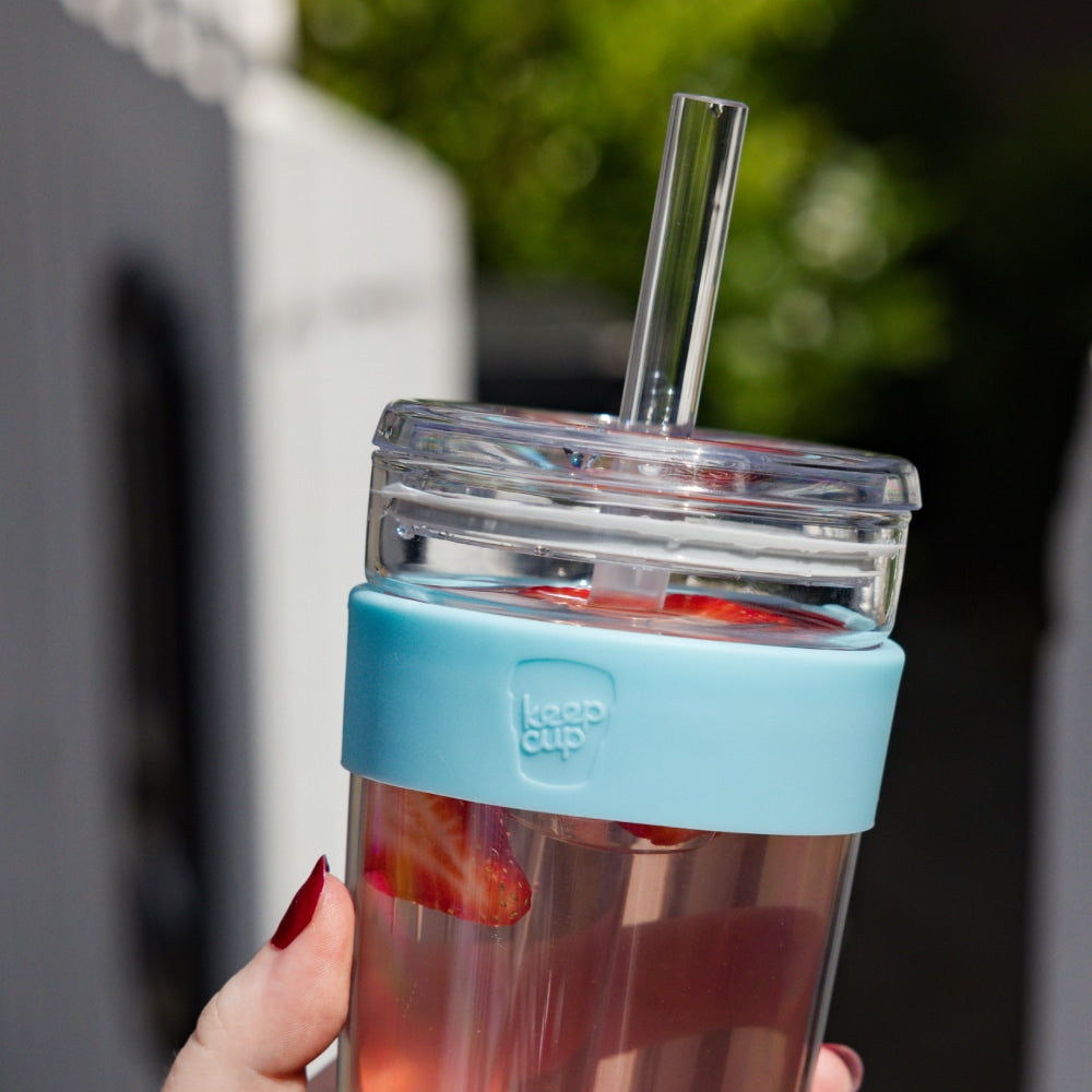 keepcup-cold-cup-longplay-boba-12oz-reusable-boba-tea-cup-with-wide-straw-cloud image 2