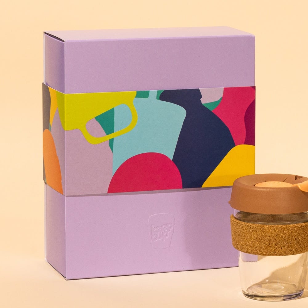 keepcup-booked-busy-bundle-12oz-brew-cork-longplay-cold-cup-stone image 2