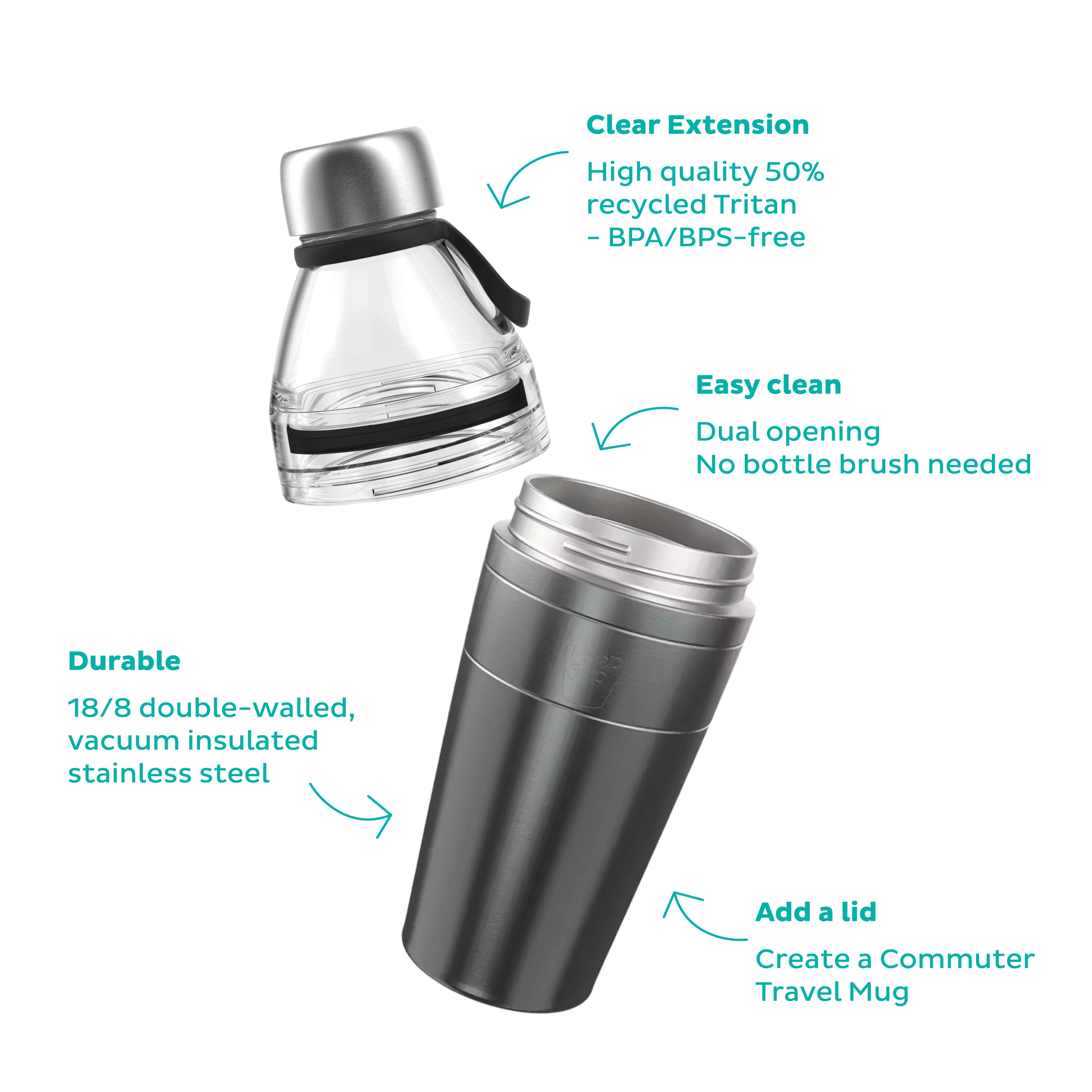 keepcup-helix-bottle-clear-top-22oz-fuchsia image 3