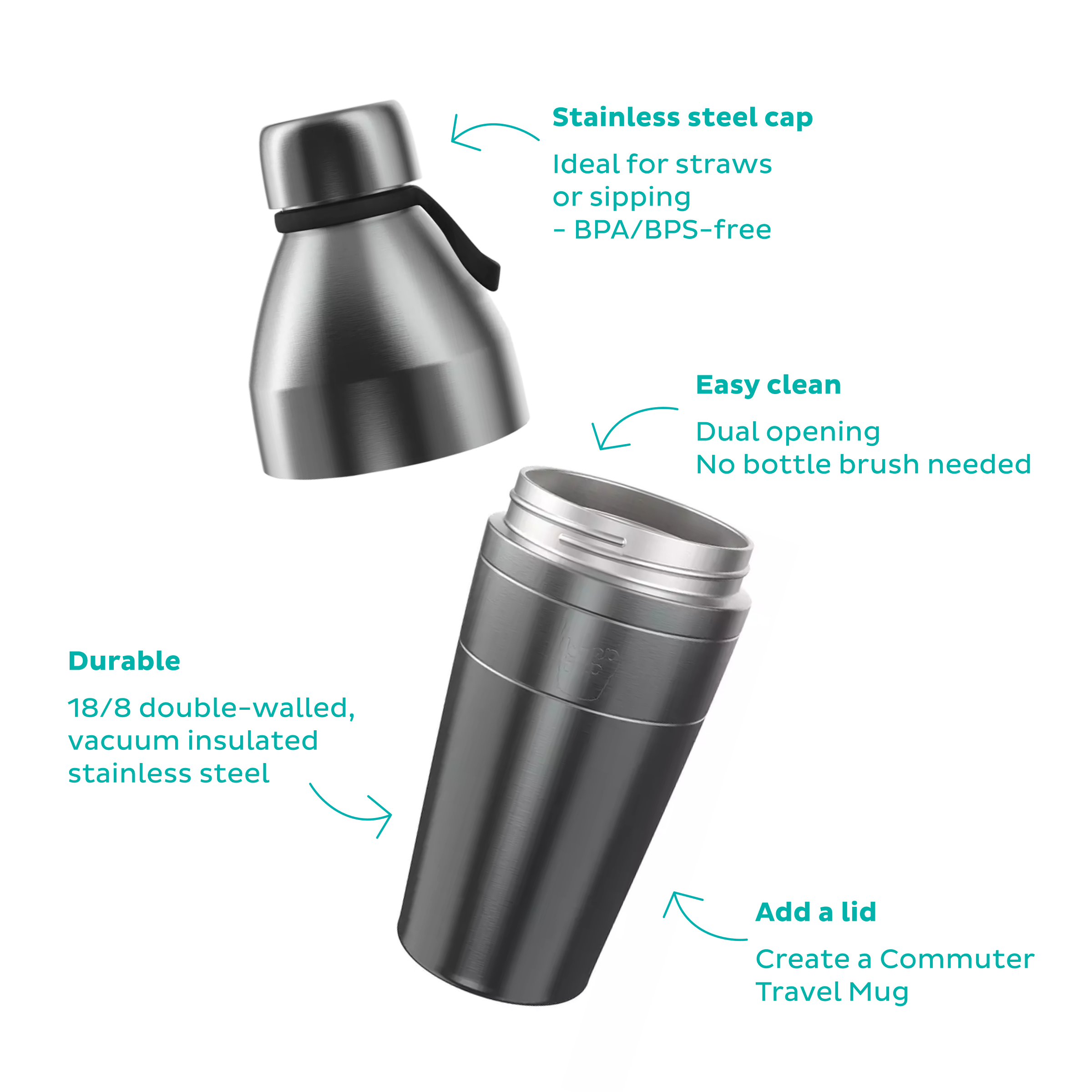 keepcup-helix-bottle-22oz-vacuum-insulated-water-bottle-fuchsia image 3