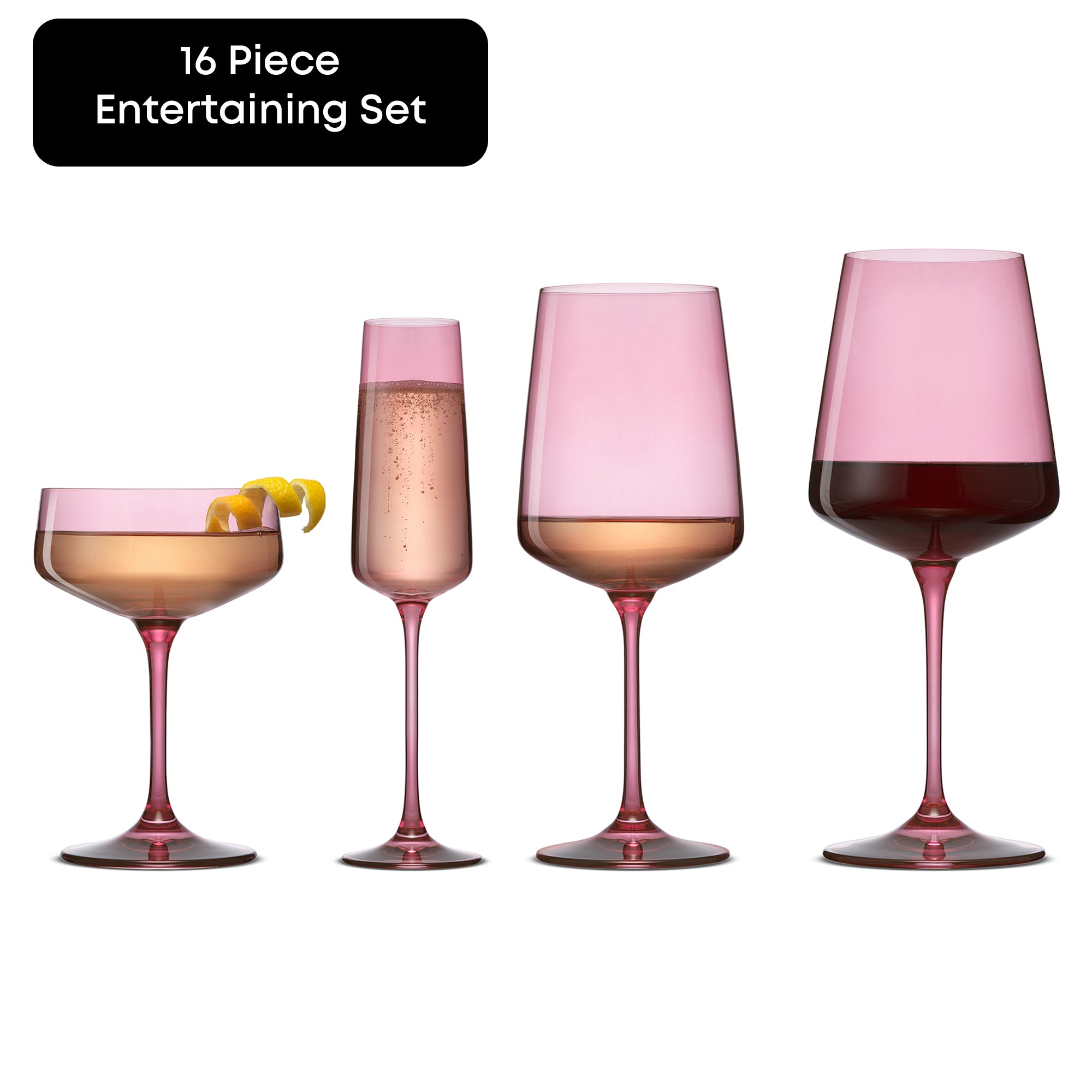 joyjolt-sidney-16-piece-blush-stemware-entertaining-set image 1