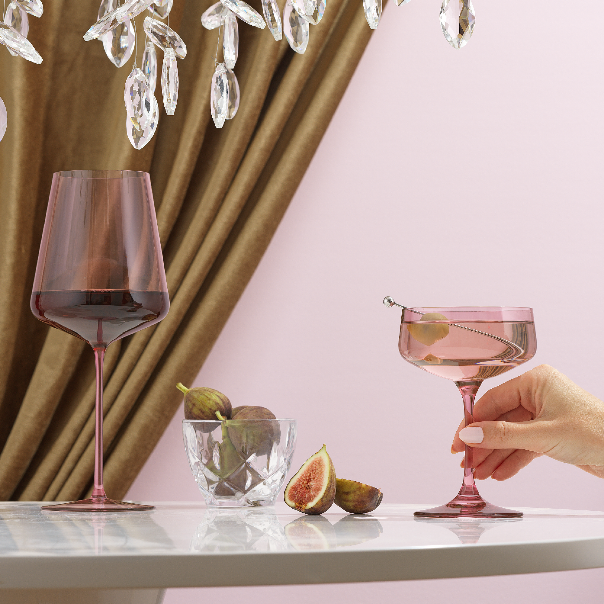 joyjolt-sidney-16-piece-blush-stemware-entertaining-set image 3