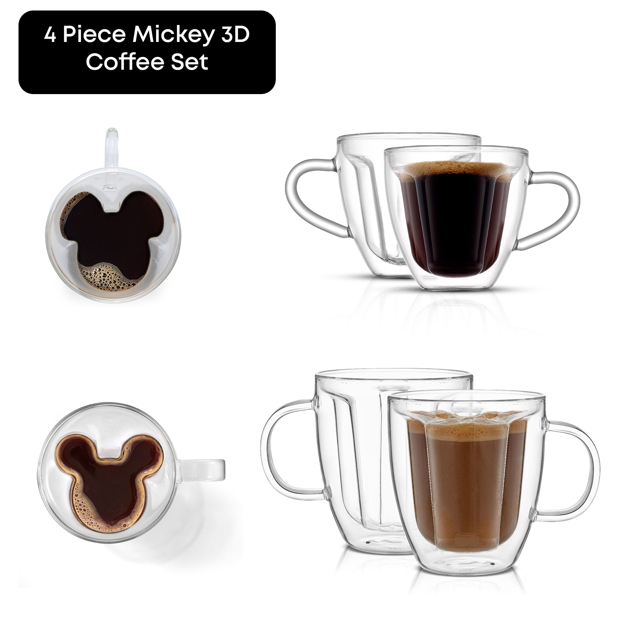 joyjolt-disney-4-piece-mickey-mouse-3d-double-wall-glasses-set-of-4 image 1