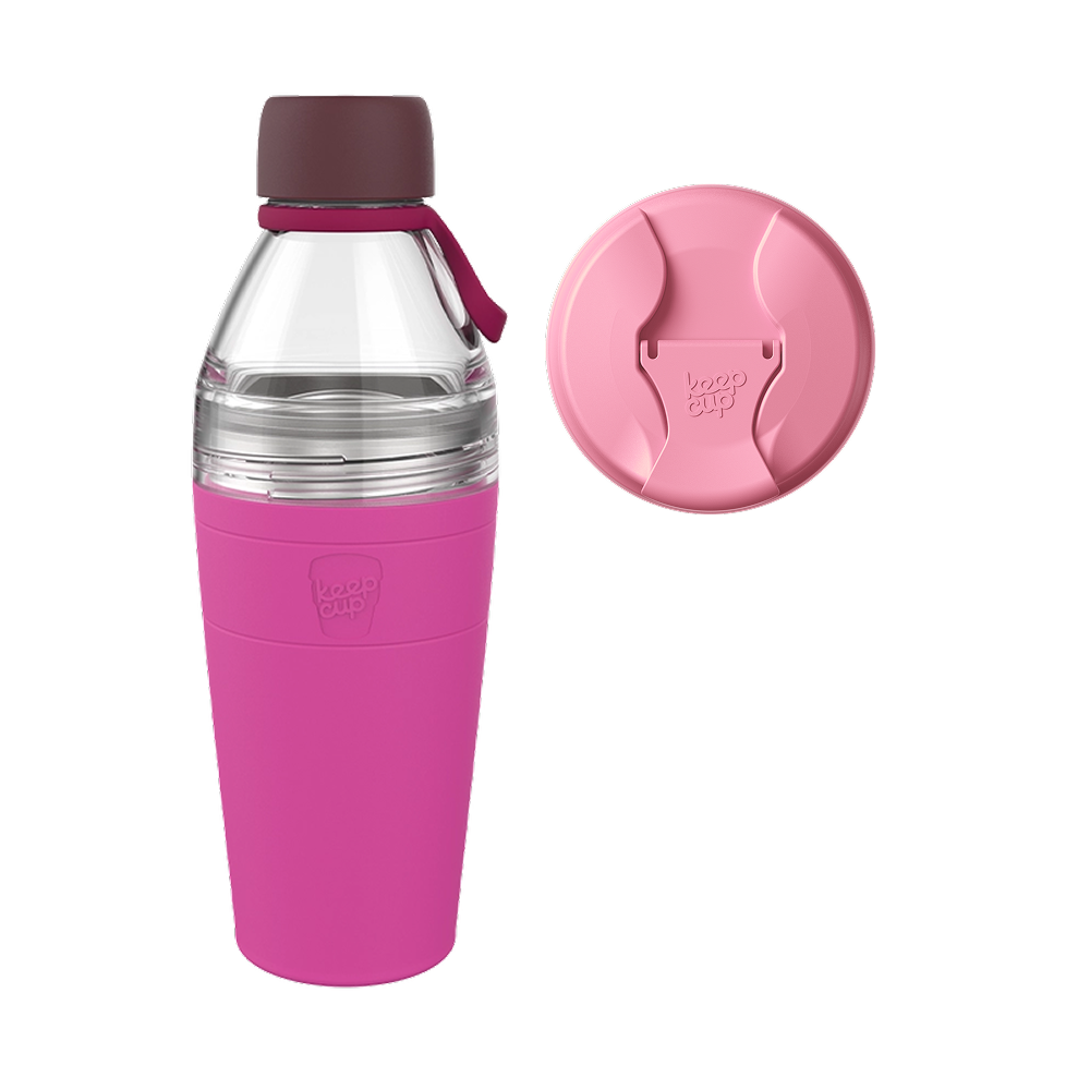 keepcup-commuter-bundle-22oz-peony-insulated-bottle-with-clear-lid-and-commuter- image 1